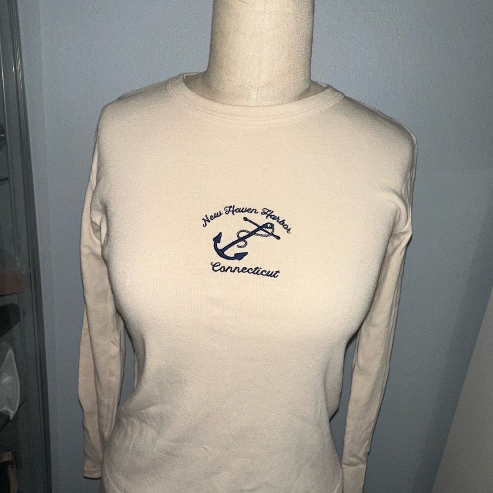 Brandy Melville/John Galt Cream Embroidered Longsleeve